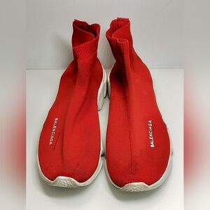 Balenciaga Vibrant Red Knit Sneakers Pre-owned Size Eu 42